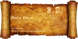 Mata Dóra névjegykártya